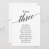 ブラックエレガントスクリプトテーブルナンバー3 席次表 招待状 (正面/裏面)