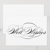 ブラックエレガントスクリプト ウェルカム ウィッシュ ウェディングサイン 招待状 (正面/裏面)