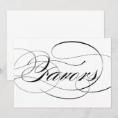 ブラックエレガントスクリプト フェイバーズ ウェディングサイン 招待状 (正面/裏面)