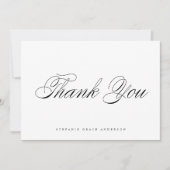 ブラックエレガントスクリプト 卒業式 サンキューカード (正面)