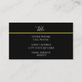 ブラックエレガントスタンダード、3.5インチ×2.0インチ名刺 名刺 (裏面)