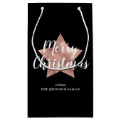 ブラックエレガントスターメリークリスマス スモールペーパーバッグ (裏面)