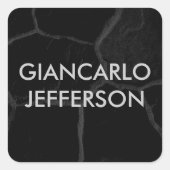 ブラックエレガントストーンミニマルスタイルプロフェッショナル スクエアシール (正面)