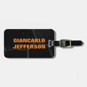 ブラックエレガントストーンミニマルスタイルプロフェッショナル ラゲッジタグ (正面横)