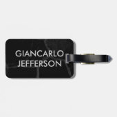 ブラックエレガントストーンミニマルスタイルプロフェッショナル ラゲッジタグ (裏面横)