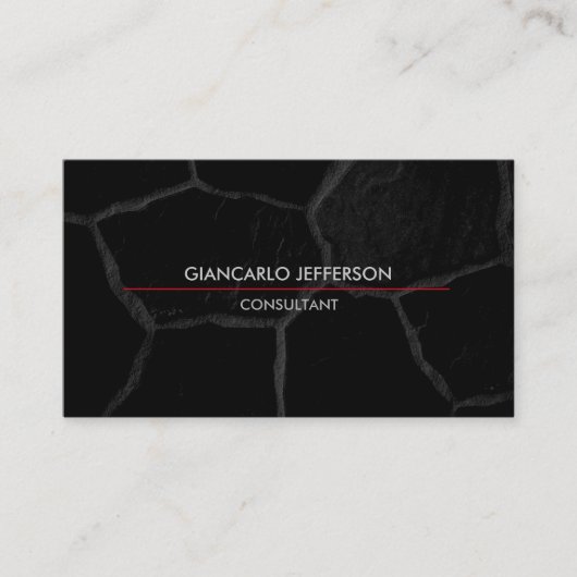 ブラックエレガントストーンミニマルスタイルプロフェッショナル 名刺 (正面)