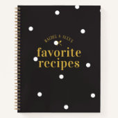 ブラックエレガントスポットカップルニューリウェズレシピ ノートブック (正面)
