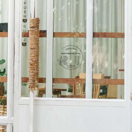 ブラックエレガントスモールビジネスオープン時間 ウィンドウサイン