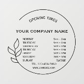 ブラックエレガントスモールビジネスオープン時間 ウィンドウサイン (シート)