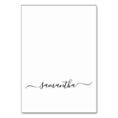 ブラックエレガントスワッシュシグネチャーネームプレイスカード テーブルナンバー (正面)