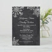 ブラックエレガントズのダイヤモンドの雪結婚片 招待状 (スタンド正面)