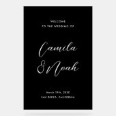 ブラックエレガントズ結婚ウェルカム アクリルサイン (正面)