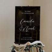 ブラックエレガントズ結婚ウェルカム アクリルサイン