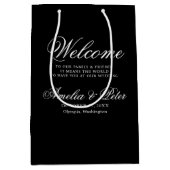 ブラックエレガントズ結婚ウェルカム ミディアムペーパーバッグ (正面)