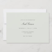 ブラックエレガントセージバチュラーパーティ招待状カード 招待状 (裏面)