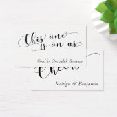 ブラックエレガントタイポグラフィオンホワイトドリンクチケット (デスク)