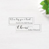 ブラックエレガントタイポグラフィオンホワイトドリンクチケット2 (デスク)