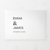 ブラックエレガントタイポグラフィトリフォル結婚ズインビタティ 三つ折りクリスマスカード (カバー)