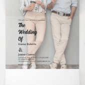 ブラックエレガントタイポグラフィトリフォル結婚ズインビタティ 三つ折りクリスマスカード (内部中)