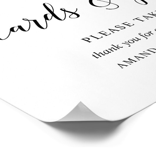 ブラックエレガントタイポグラフィー結婚式カードギフトサインv1 ポスター (角)