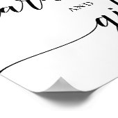 ブラックエレガントタイポグラフィー結婚式カードギフトサインv3 ポスター (角)