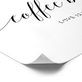 ブラックエレガントタイポグラフィ結婚のコーヒーバー標識 ポスター (角)