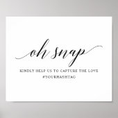 ブラックエレガントタイポグラフィ結婚のハッシュタグ記号 ポスター (正面)