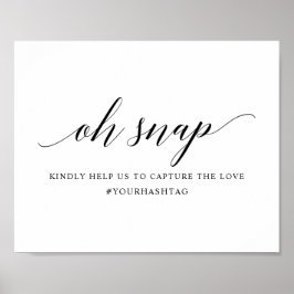 ブラックエレガントタイポグラフィ結婚のハッシュタグ記号 ポスター