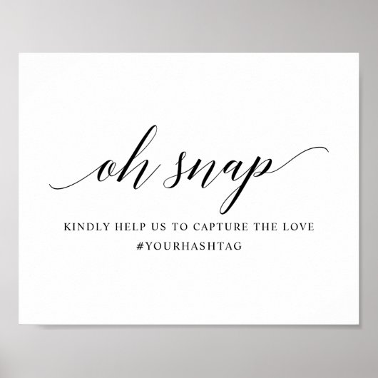 ブラックエレガントタイポグラフィ結婚のハッシュタグ記号 ポスター (正面)