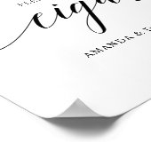 ブラックエレガントタイポグラフィ結婚の葉巻バー標識 ポスター (角)