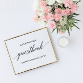 ブラックエレガントタイポグラフィ結婚ズゲストブックサイン ポスター