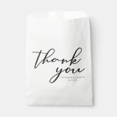ブラックエレガントタイポグラフィ結婚ズ・サンキュー フェイバーバッグ (正面)