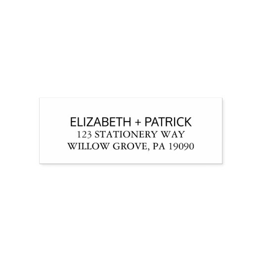 ブラックエレガントタイポグラフィ結婚差出人住所 セルフインキングスタンプ (デザイン)