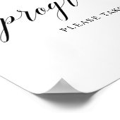 ブラックエレガントタイポグラフィ結婚式 プログラム標識 ポスター (角)