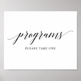 ブラックエレガントタイポグラフィ結婚式 プログラム標識 ポスター