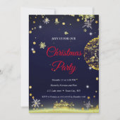 ブラックエレガントダイヤモンド星クリスマス 招待状 (正面)