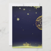 ブラックエレガントダイヤモンド星クリスマス 招待状 (裏面)