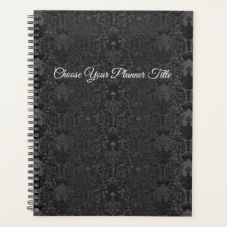 ブラックエレガントダマスクレース プランナー手帳