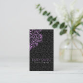 ブラックエレガントダマスパープルヴィンテージ 名刺 (スタンド正面)