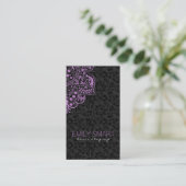 ブラックエレガントダマスパープルヴィンテージ 名刺 (スタンド正面)