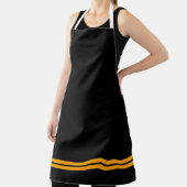 ブラックエレガントツインゴールデンイエローレーシングストライプズ エプロン (インサイチュ)