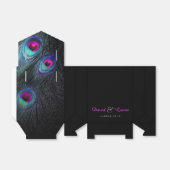 ブラックエレガントティール(緑がかった色)とホットピンクピーコック結婚ズ フェイバーボックス (折り畳みなし)