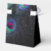 ブラックエレガントティール(緑がかった色)とホットピンクピーコック結婚ズ フェイバーボックス (裏面サイド)