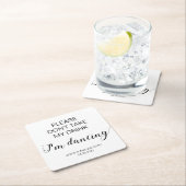 ブラックエレガントドリンクを取らない踊り スクエアペーパーコースター (インサイチュ)