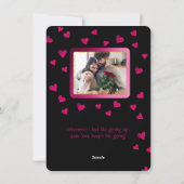 ブラックエレガントハートシンプルフォトバレンタインカード シーズンカード (裏面)