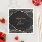 ブラックエレガントバラゴールドフォイルアゲート結婚ズ (インサイチュ)