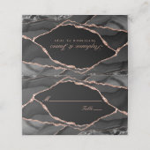 ブラックエレガントバラゴールドフォイルアゲート結婚ズ プレイスカード (外部開封)