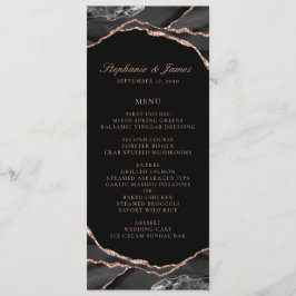 ブラックエレガントバラゴールドフォイルアゲート結婚ズ メニュー