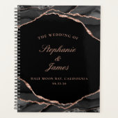 ブラックエレガントバラゴールドフォイルAgateフォト結婚ズ プランナー手帳 (正面)