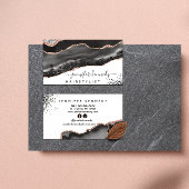 ブラックエレガントバラ金ゴールドグリッターアゲートマーブル 名刺